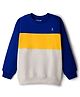 Pine Kids Cotton Knit Full Sleeves Solid Color Pullover Cut & Sew Sweatshirt - Blue & Grey