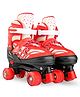 JJ JONEX Unisexyouth Quad 500 Adjustable Roller Derby Wheel Led : Ideal for Beginners to Intermediates, Indoor & Outdoor Fun for All Ages with Bag, Size Small - Red