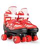 JJ JONEX Unisexyouth Quad 500 Adjustable Roller Derby Wheel Led : Ideal for Beginners to Intermediates, Indoor & Outdoor Fun for All Ages with Bag, Size Medium - Red