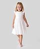 Primo Gino 100% Cotton Double Gaze Frill Sleeves Tiered Dress with Embroidery - White
