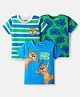 Babyhug Disney Cotton Knit Half Sleeves T-Shirts With Chip n Dale Graphic Pack Of 3 - Light Blue & Green