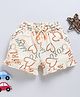Biskid Cotton Happy Text & Hearts Printed Shorts - Beige & Brown
