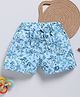 Biskid Cotton Floral & Butterfly Printed Shorts - Blue