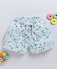 Biskid Cotton Floral & Leaves Printed Shorts - White & Blue
