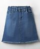 Pine Kids Woven Above Knee Length Washed Denim Skirt - Blue