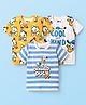 Babyhug Disney Single Jersey Knit Half Sleeves T-Shirts With Donald Duck Graphics Pack of 3 - White Yellow & Blue