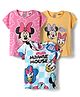 Babyhug Disney Cotton Knit Half Sleeves T-Shirts With  Minnie Mouse & Friends Graphic Pack Of 3 - Pink Yellow & Light Blue