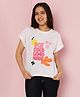 Lil Tomatoes Cotton Half Sleeves Ice Cold Lemonade Text Printed Top - White