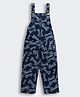 Barbie by Tiny Girl Cotton Sleeveless Typography Printed Dungaree - Dark Blue