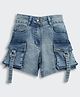 Barbie by Tiny Girl Mild Washed Pocket Detailed Denim Shorts - Light Blue