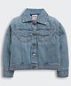 Barbie by Tiny Girl Cotton Full Sleeves Solid Pocket Detailed Jacket - Dark Blue