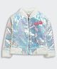 Barbie by Tiny Girl Mattel Featuring Full Sleeves Sequin Embellished Barbie Patch Detailed Jacket - Silver & White