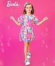 Barbie by Tiny Girl Cap Sleeves Typography Printed Dress - Peach