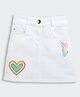 Barbie by Tiny Girl 100% Cotton Heart Printed Skirt - Off White