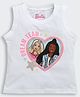 Barbie by Tiny Girl Cotton Sleeveless Characters Printed Top - White