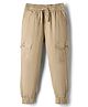 Pine Kids Cotton Elastane Woven Full Length Solid Color Trousers with Cargo Pocket - Khaki