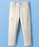 Pine Kids Cotton Woven Full Length Solid Coloured Trousers With Side Pockets - Beige
