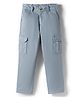 Pine Kids Cotton Woven Full Length Solid Coloured Trousers With Side Pockets - Light Blue