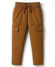 Pine Kids Cotton Elastane Woven Full Length Solid Color Trouser with Cargo Pockets - Brown