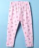 Evimo Single Jersey Knit Full Length Leggings with Cherry Print - Light Pink