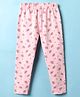 Evimo Single Jersey Knit Full Length Leggings With Floral Print -Light  Pink