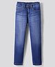 Primo Gino Cotton Elastane Woven Full Length Straight Fit Washed Denim  - Blue