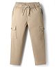 Pine Kids Cotton Elastane Woven Full Length Solid Coloured Cargo Pant - Beige