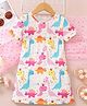 Bolly Lounge Cotton Blend Knit Half Sleeves Dinosaurs Printed Dress - Multi Colour