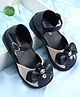 Babyoye Sandals with Velcro Closure & Bow Applique - Black