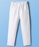 Pine Kids Woven Full Length Solid Color Trouser Pant - White