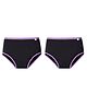 SuperBottoms Maxabsorb Bamboo Cotton Pack Of 2 Solid Stain Proof 8Hr Absorbent Period Panties - Black