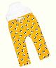 SuperBottoms Cotton Knit Striped & Baby Panda Printed Padded Diaper Pants - Mustard