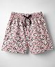 Evimo Single Jersey Knit Knee Length Shorts With Heart Print - Pink