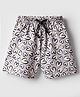 Evimo Single Jersey Knee Length Shorts With Heart Print - Purple