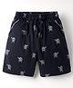 Evimo Single Jersey Knit Knee Length Shorts With Dart Board Print - Navy Blue