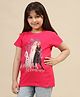 Kidsville Cotton Disney Frozen Featuring Half Sleeves Elsa & Anna Printed Tee - Pink