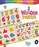 Intelliskills 3-in-1 Wooden Puzzle Tray Set for Kids | Alphabet, Numbers & Shapes | Montessori Educational Toy | Boosts Vocabulary & Recognition | For Gifting | BIS Certified | Educator Recommended
