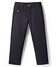 Pine Kids Cotton Woven Full Length Solid Coloured Trousers - Black