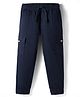 Pine Kids Cotton Woven Full Length Solid Color Trouser With Pockets - Navy Blue