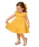 Kidbea Cotton Cap Sleeves Solid Dress - Yellow