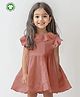 Kidbea Cotton Cap Sleeves Solid Dress - Pink