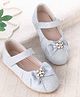 Cute Walk by Babyhug Velcro Closure Ballerina With Bow Applique - Silver