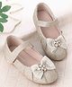 Cute Walk by Babyhug Velcro Closure Ballerina With Bow Applique - Golden