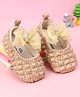 Babyoye Slip On Booties With Bow Applique - Golden