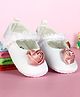 Babyoye Velcro Closure Booties With Floral Applique - White
