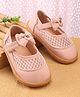 Babyoye Velcro Closure Ballerina with Bow Applique - Pink