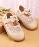 Babyoye Velcro Closure Ballerina with Bow Applique - White