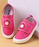 Cute Walk by Babyhug Casual Shoes with Floral Applique & Velcro Closure - Dark Pink