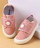 Cute Walk by Babyhug Casual Shoes with Floral Applique & Velcro Closure - Light Pink
