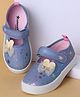 Cute Walk by Babyhug Casual Shoes with Velcro Closure Star Print & Bunny Ear Bow Applique - Blue